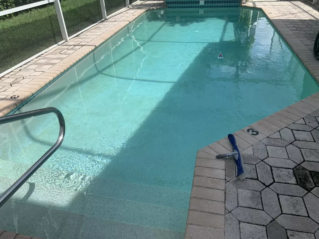 Clear blue swimming pool water